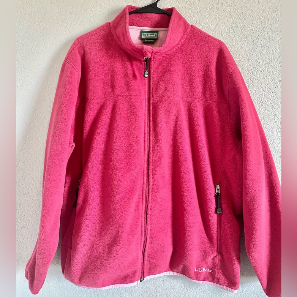 L.L.Bean Polartec Fleece Jacket Women’s 2X Rose Pink Full Zip Warm Cozy